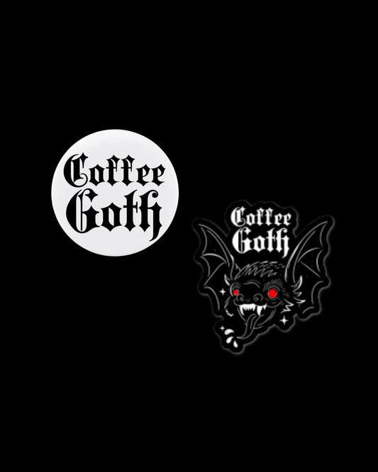 Coffee Goth Button & Sticker